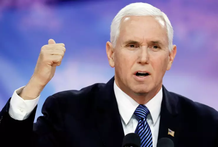 El vicepresidente de Estados Unidos, Mike Pence, durante una conferencia en Washington, EEUU, Marzo 1, 2019. Imagen, Reuters.
