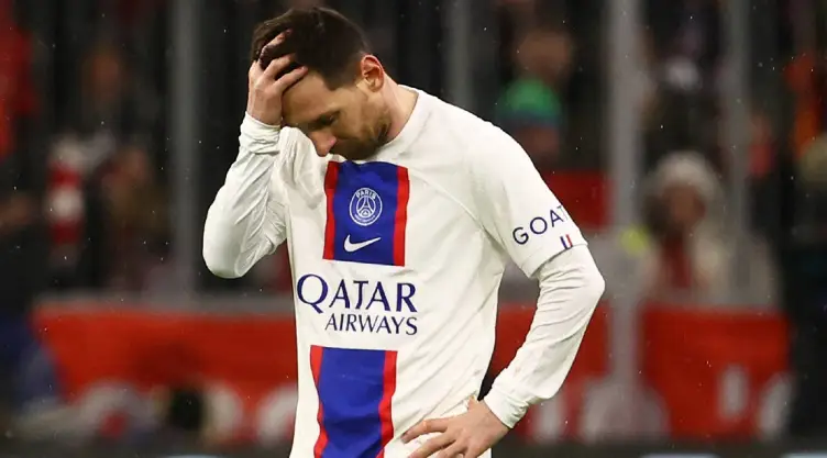 Lionel Messi se lamenta la derrota de PSG ante Bayern Múnich