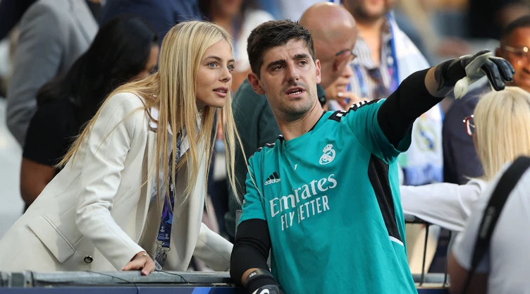 Thibaut Courtois en el entrenamiento del Real Madrid previo a la final de Champions