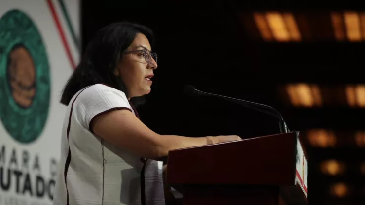 Diputada Aracely Cruz hablando