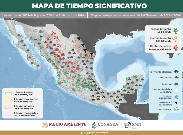 Clima en México hoy 21 de marzo de 2024