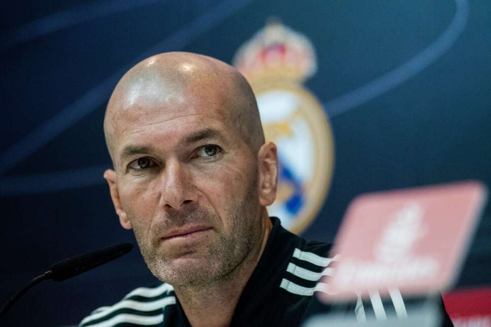 Real Madrid coach Zinedine Zidane during a press conference