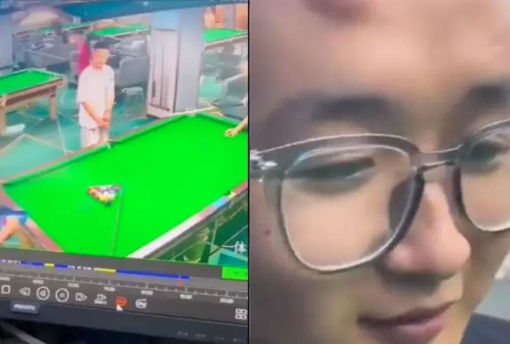 VIDEO: Joven es golpeado por una bola de billar y le queda enorme hinchazón