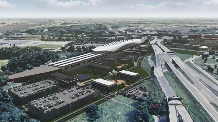 una vista panorámica de la terminal East St. Louis.