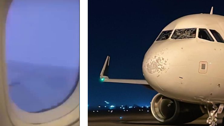 ¡Como película!, Se rompe parabrisas de avión durante tormenta