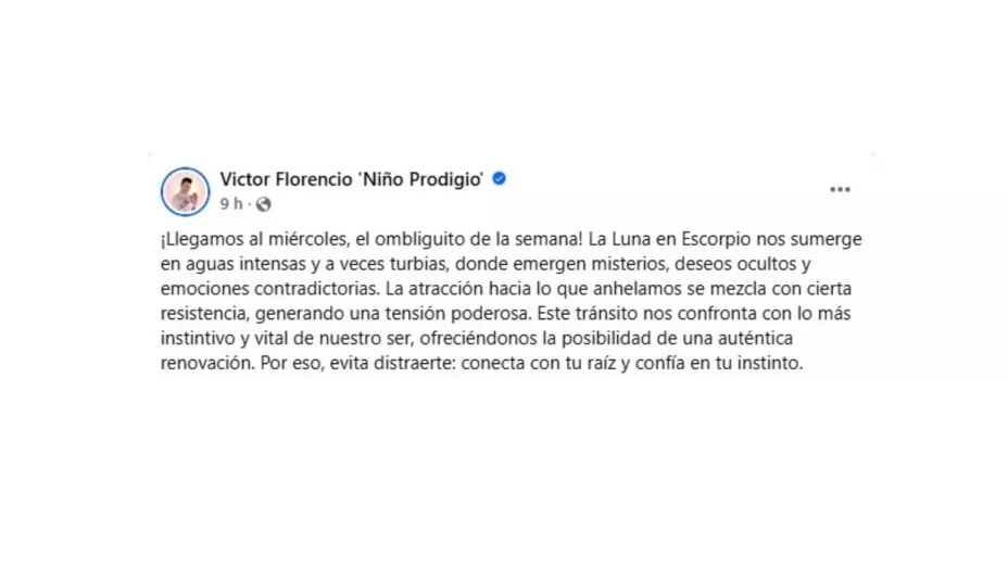 Los horóscopos y predicciones del Niño Prodigio