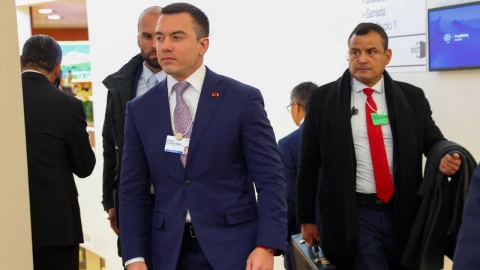 Daniel Noboa, presidente de Ecuador, en Davos, Suiza.