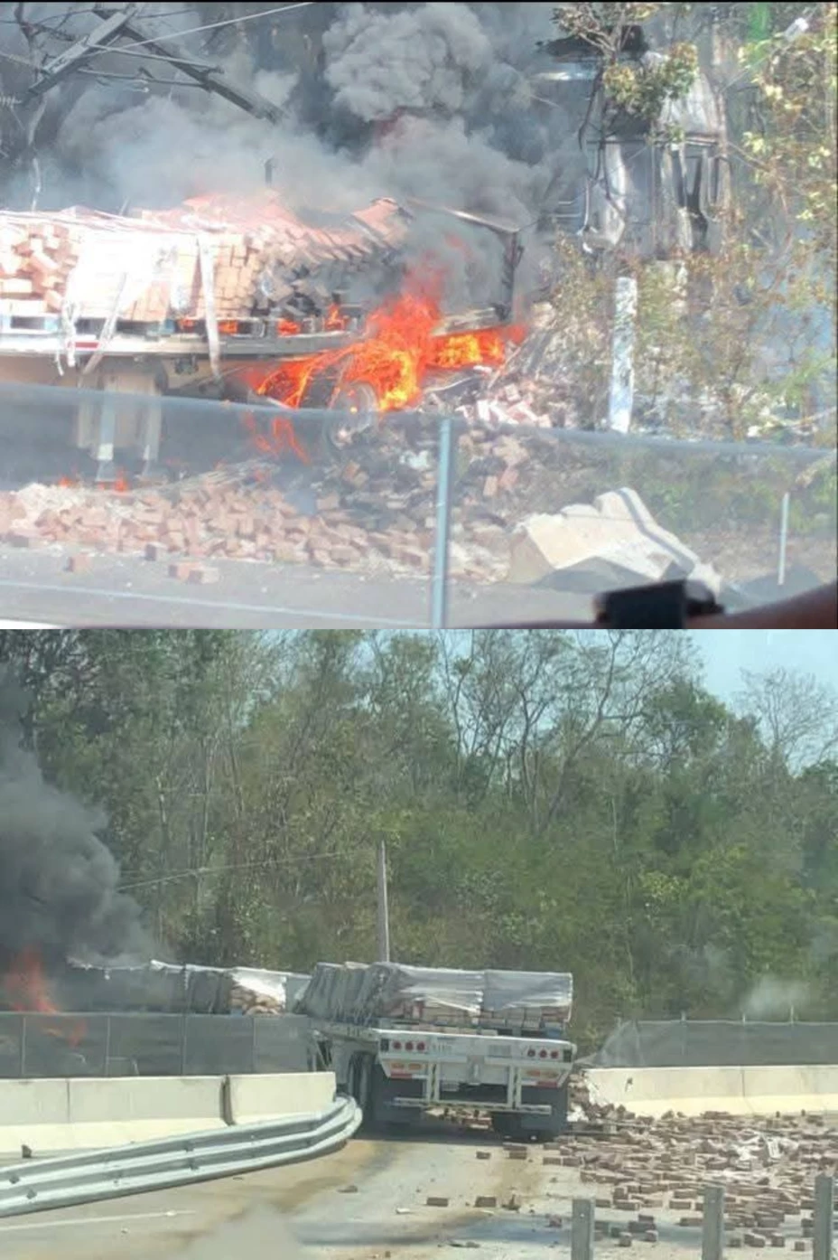 FOTOS: Así luce el tráiler DESTROZADO que protagonizó fuerte accidente en la Mérida - Cancún