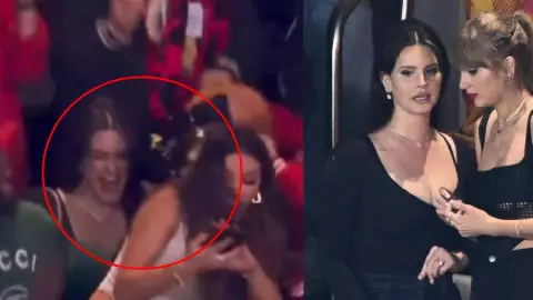 Memes de la caída de Lana del Rey en el Super Bowl 2024; estaba con Taylor Swift