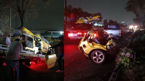 Choque en la México-Querétaro Vehículo cae en canal de aguas negras en Cuautitlán Izcalli