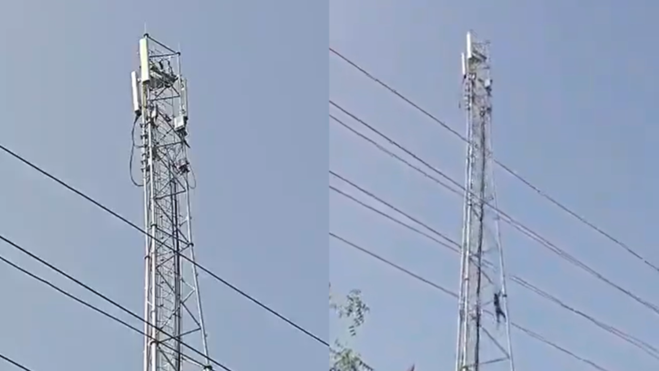 Hombre cae de una antena de telefonía en India