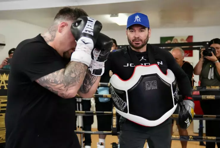 Andy Ruiz en entrenamiento para pelea ante Luis Ortiz