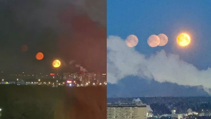 FOTOS: Captan cuatro lunas en el cielo de Rusia y causan asombro ¿Es el fin del mundo?