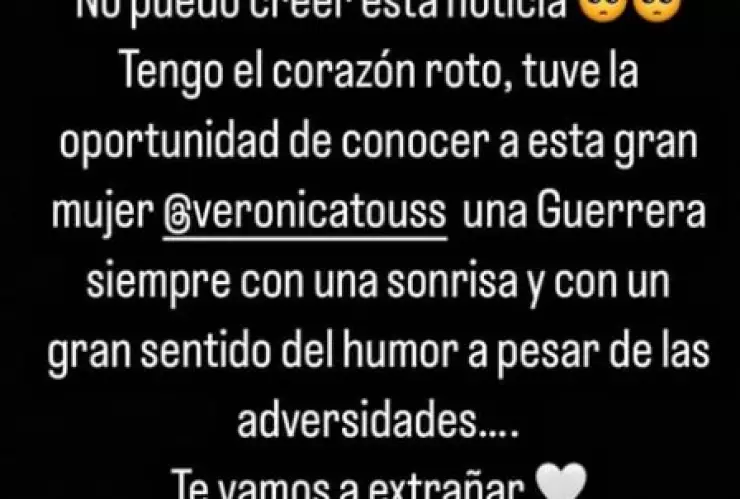 En emotivo mensaje, Belinda se despide de Verónica Toussaint tras su repentina muerte