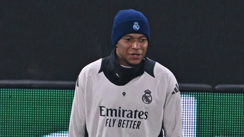 Mbappé en entrenamiento