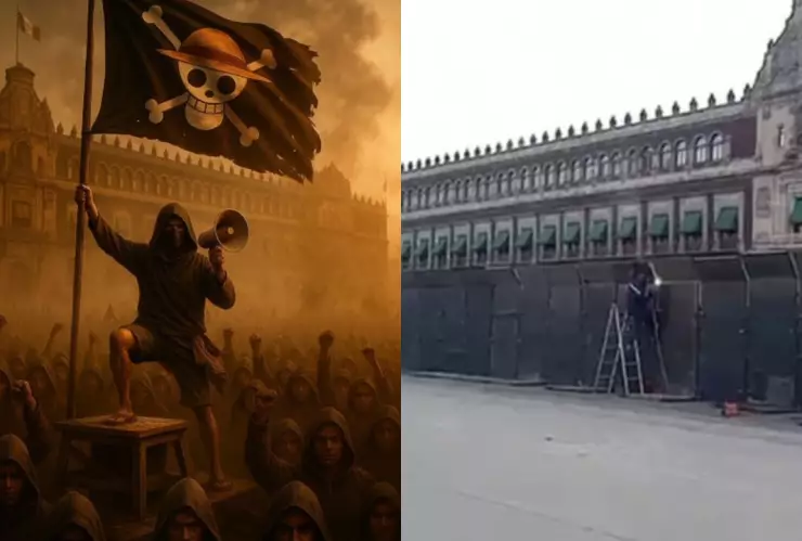 blindaje del Zócalo previo a marcha de la Generación Z en la CDMX el 15 de noviembre de 2025