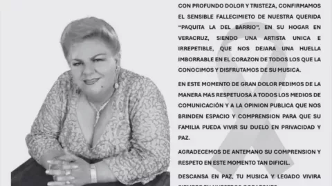 Murió Paquita la del Barrio, cantante de ‘Rata de Dos Patas’; ¿qué enfermedad tenía