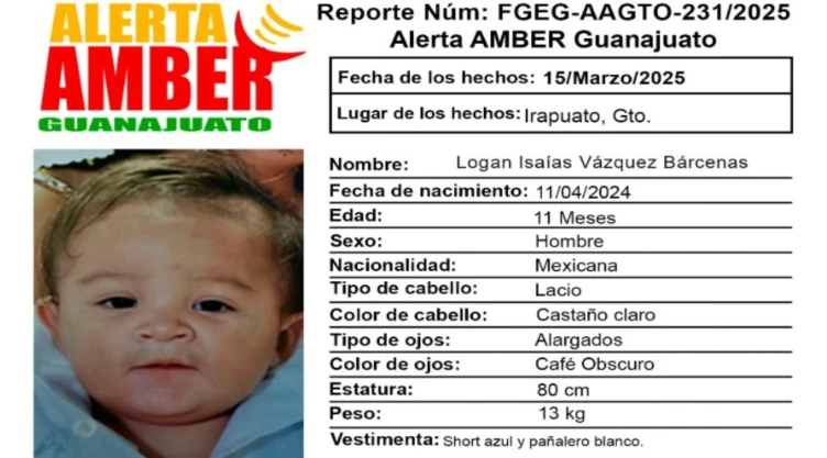 Alerta Amber: ¡Urgente! Logan Isaías Vázquez Bárcenas desapareció en Irapuato