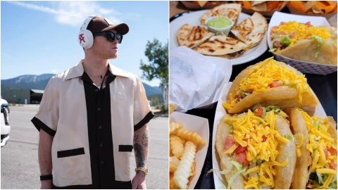 El boxeador Canelo Alvarez y un plato de tacos