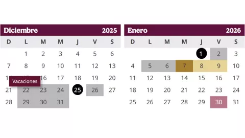 Calendario SEP diciembre 2025: Vacaciones, días feriados y puentes oficiales en México