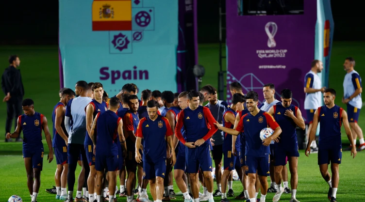 Jugadores de España en un entrenamiento
