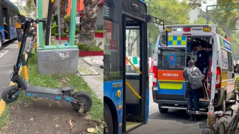 Mujer atropellada por Trolebús en la Narvarte, CDMX, mientras viajaba en scooter