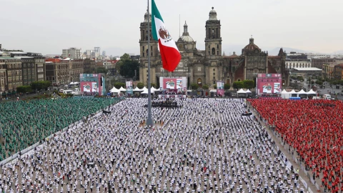 Clase de Box en el Z&oacute;calo de la CDMX