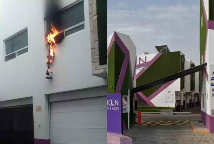 Por una pelea, hombre provoca incendio en habitación de Motel de Puebla