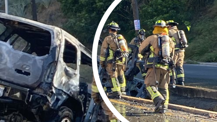 ¡Terror en la Sánchez Taboada! Volcadura provoca incendio en plena vía pública