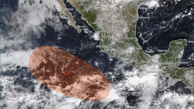Zona de baja presión en el Pacífico
