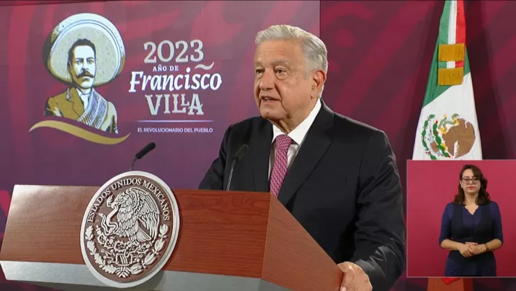 presidente Andrés Manuel López Obrador en la mañanera de hoy