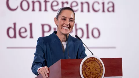 Presidenta de México en su conferencia mañanera.