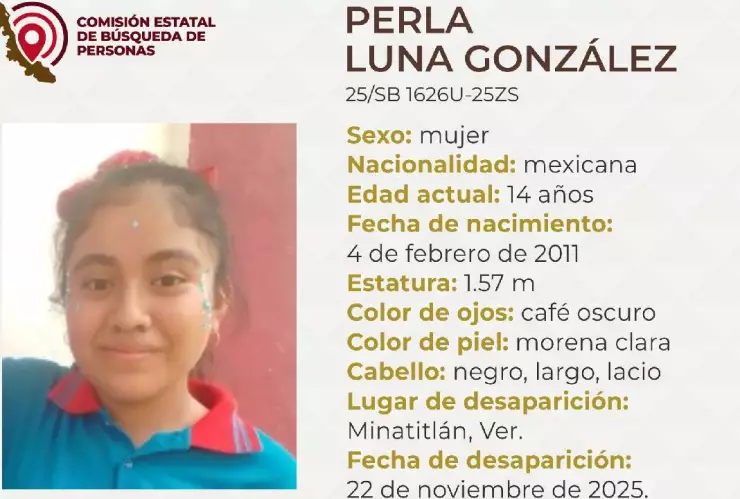 Perla Luna González, menor desaparecida en Veracruz ¿Qué sabemos de su desaparición?