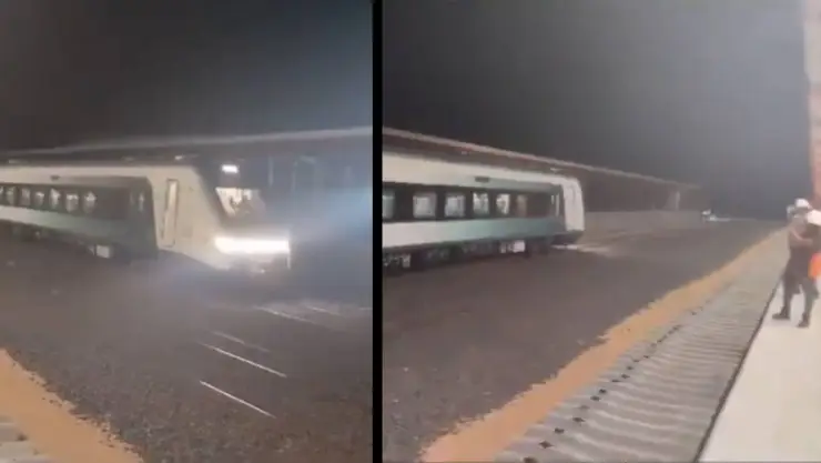 Así se vio la primera prueba del Tren Maya en el Tramo 4