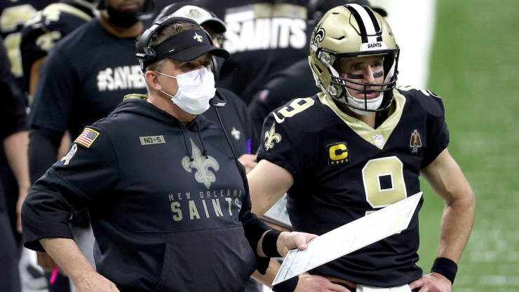 Sean Payton y Drew Brees, de Santos de Nueva Orleans
