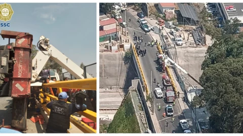 grúa alcaldía Cuajimalpa vuelca dos heridos