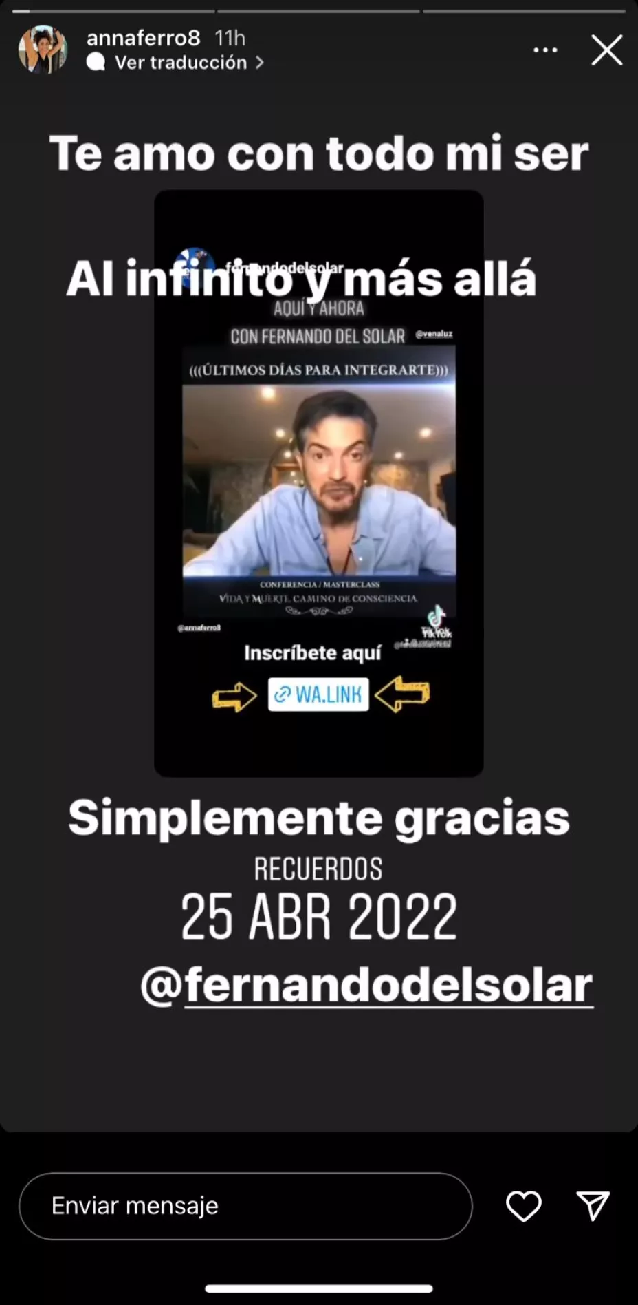 Ahora cómo se vive sin ti Anna Ferro a Fernando del Solar