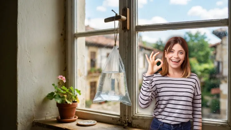 ¿Por qué todo el mundo recomienda colgar una bolsa de agua con papel de aluminio en la ventana?