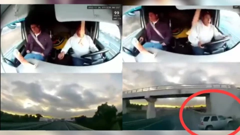 Auto choca contra tráiler