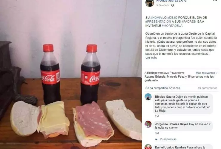 Joven es rechazado al dar en cita tortas de mortadela