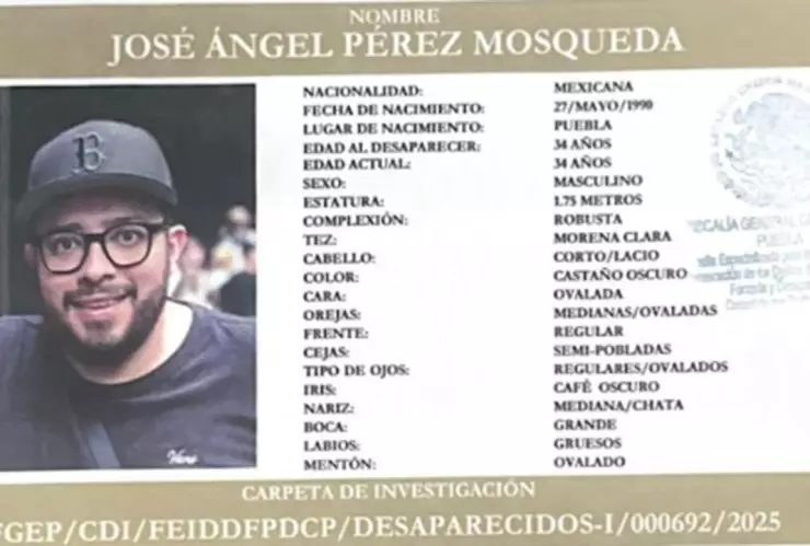 José Ángel Pérez desaparecido Cuautlancingo Puebla