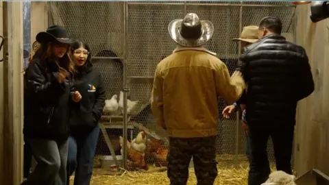 Tiktokers conocen el gallinero de La Granja VIP.