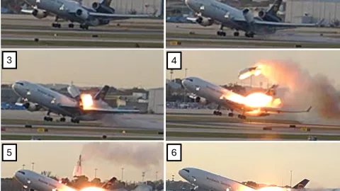 Capturas de video de accidente en Louisville, Kentucky, el 4 de noviembre de 2025.