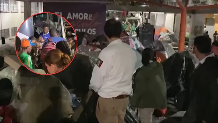 CDMX: Desalojan campamento de migrantes en la Plaza Giordano Bruno