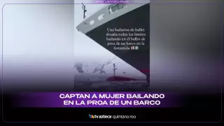 VIDEO: Captan a mujer bailando en el bulbo de proa de un barco en la Antártida y se viraliza