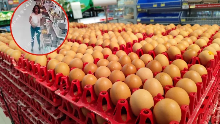 mujer se hace una limpia en un supermercado