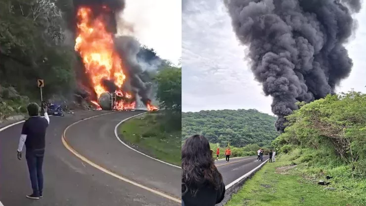 Explota pipa cargada de combustible en la carretera Izúcar de Matamoros -Tehuitzingo.