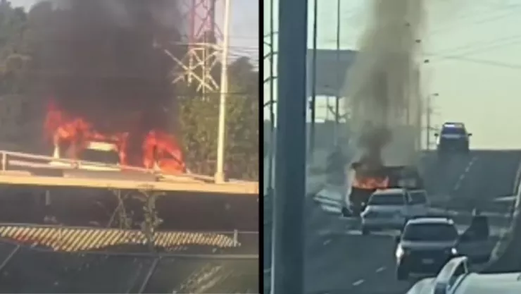 ¡FUERTES IMÁGENES! Carro se prende en llamas tras fuerte accidente en avenida Vallarta