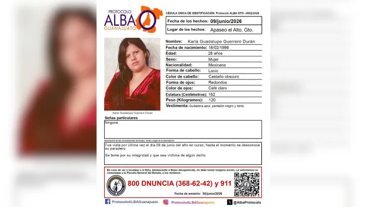 ¡Urge localizarla! Buscan a Karla Guadalupe Guerrero Durán, desaparecida en Guanajuato.jpg