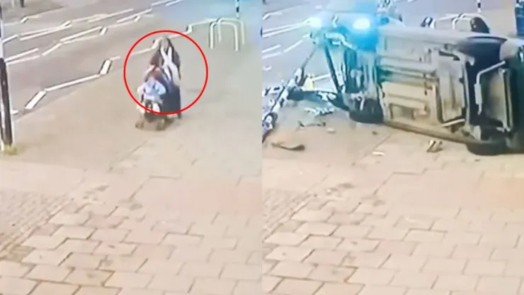 ¡De milagro! Mujer y su bebé se salvan MILAGROSAMENTE de ser atropelladas